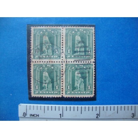 Stamp Cuba Block ca 1910