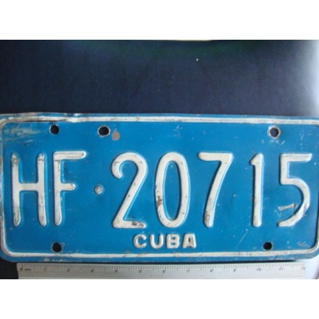 Cuba,License Plate,1980s HF 20715 blue - ORGINAL