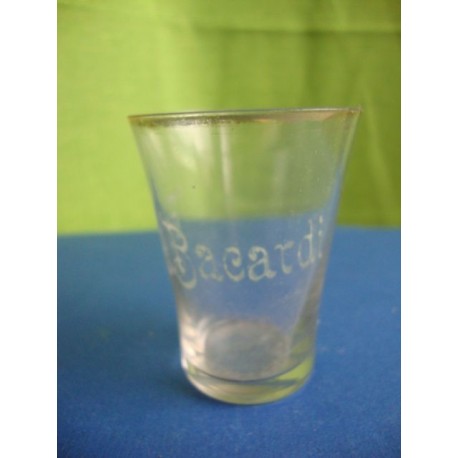 Bacardi small rum glass 1920s engraved