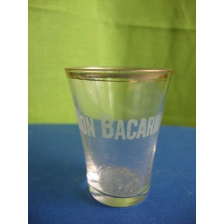 Bacardi small rum glass 1930s - 1940s engraved
