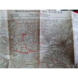 9.REICHSPARTEITAG DER NSDAP IN NÜRNBERG,rare map 1937