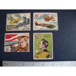 4 Felices Military cards,1940s Cuba