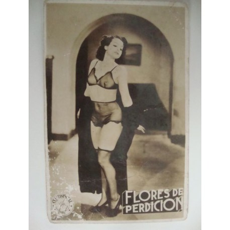 flowers of perdition,cuban cinema advertising photo,stocking,porn 1940s
