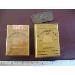 Philip Morris Tin + unopened Cigarettes Pack for Cuba 1940s