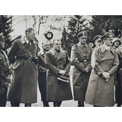 2 Postcards,Hitler + Bormann + SS  visits his parents' house in Leonding,Austria