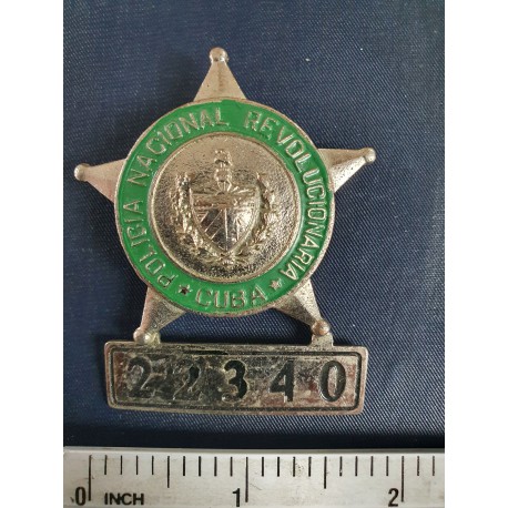 Police Badge,cuba PNR Policía Nacional Revolucionaria,Star 1960 s- 1970s