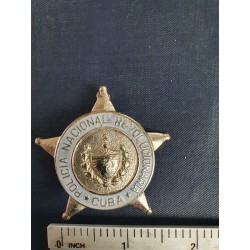 Police Badge,cuba PNR Policía Nacional Revolucionaria,Star ,Number back  1960s - 1970s