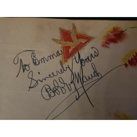 BILLY and BOBBY MAUCH AUTOGRAPHES, SIGNED ON 2 ALBUM PAGES,1940s