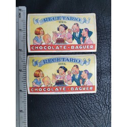 2 collecting cards with recipes ,Chocolate Baguer,Havana Cuba,1950s