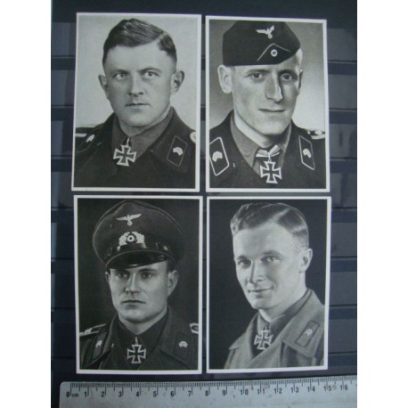 4 rare collector's pictures of tank soldiers NCOs of the army with the knight's cross  1940