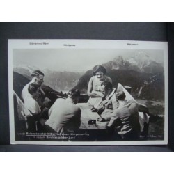 Chancellor Hitler on a morning excursion in Berchtesgadener Land ,postcard