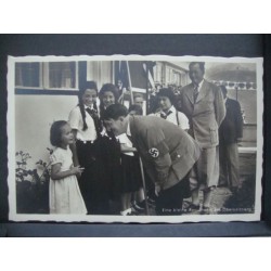a little visitor and BDM girls at the Führer in Obersalzberg ,postcard
