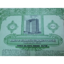 Hotel Habana Hilton, $1000 Bond Certificate