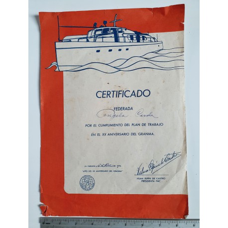 Autograph,signed Document ,Vilma Espin de Castro,Fidel Castro's sister-in-law