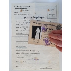 Pass Reichsluftschutzbund + personal questionnaire1939