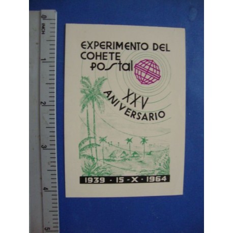 Stamp Cuba 1964. 15 oct.  XXV Aniversario del Experimento del Cohete Postal