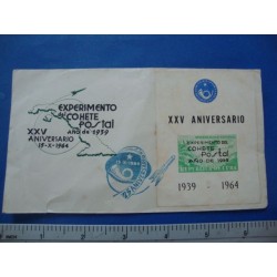 Stamp Cuba 1964. 15 oct.  XXV Aniversario del Experimento del Cohete Postal-Letter
